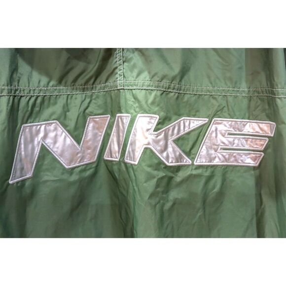 VTG Nike Center Logo Cagoule Windbreaker Jacket Sage Green & Silver Men's XL - Picture 6 of 8